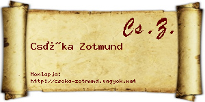 Csóka Zotmund névjegykártya